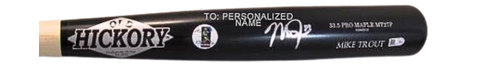 Personalized Mike Trout Autographed Old Hickory Game Model Bat