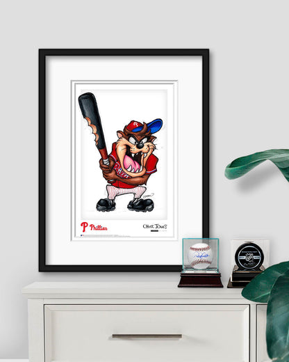 Taz On Deck x MLB Phillies Limited Edition Art Print