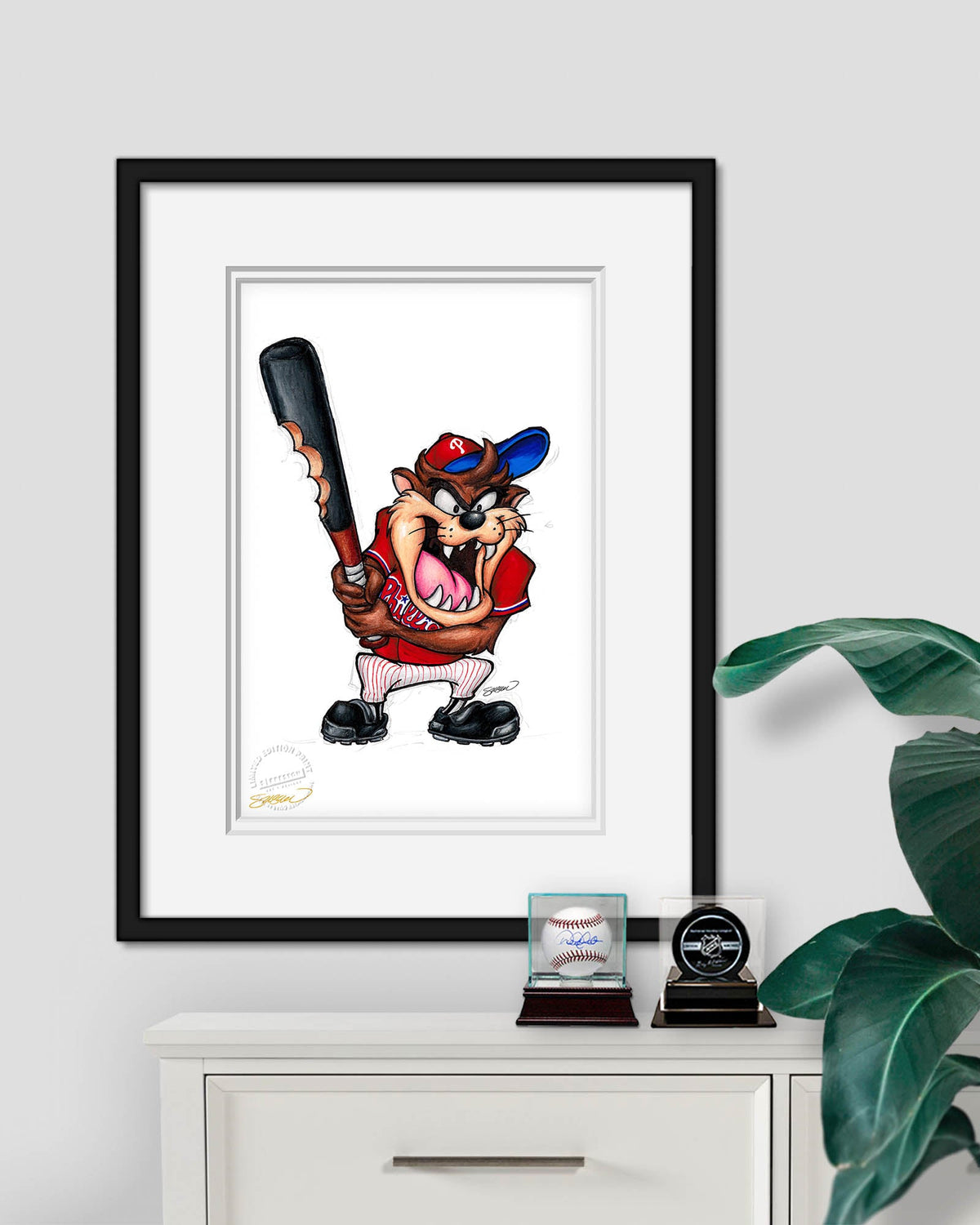 Taz On Deck x MLB Phillies Limited Edition Art Print