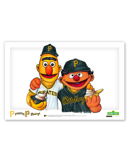 Bert and Ernie x MLB Pirates Limited Edition Art Print