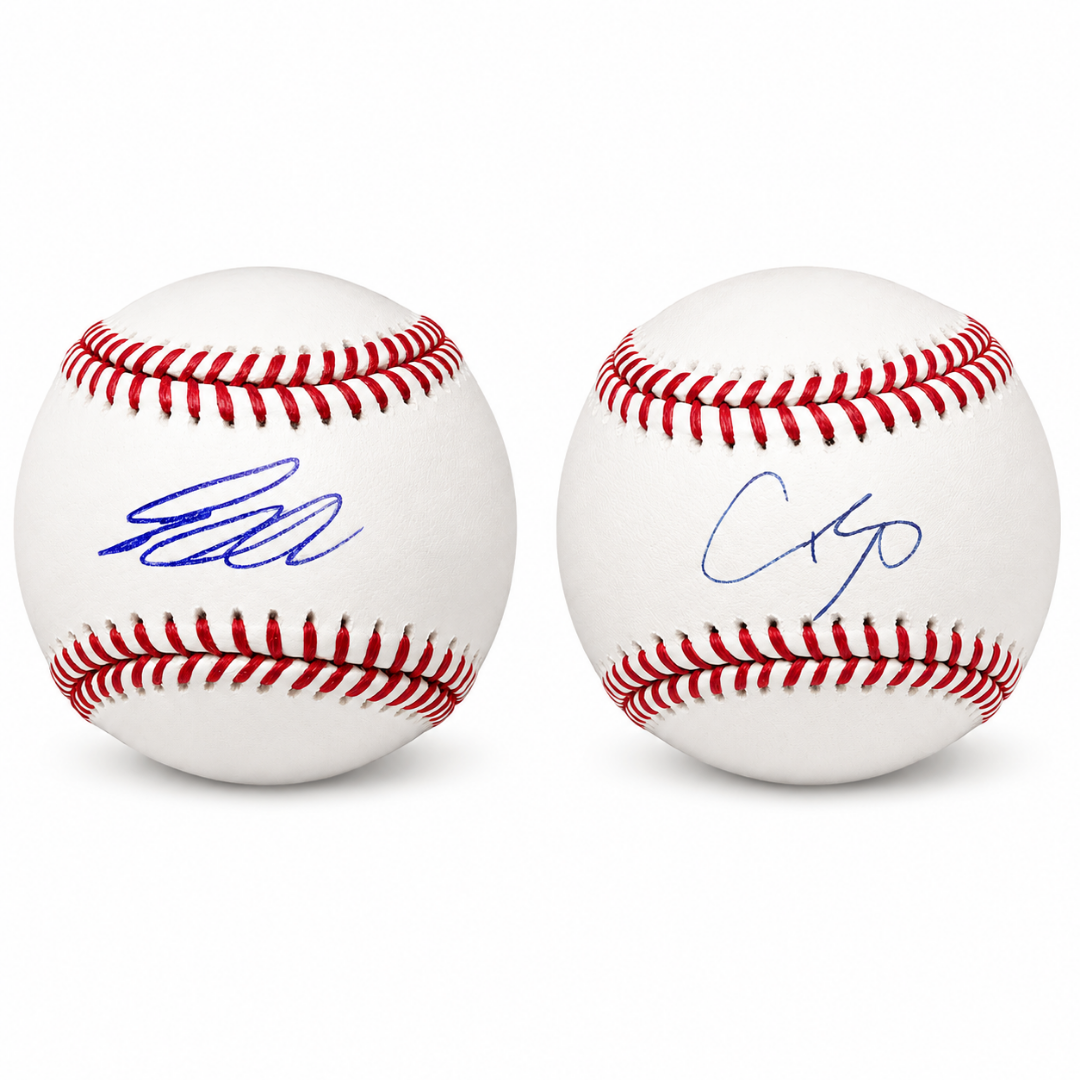 Pete Crow-Armstrong & Shohei Ohtani Autographed Baseballs with Mirrored Display Case