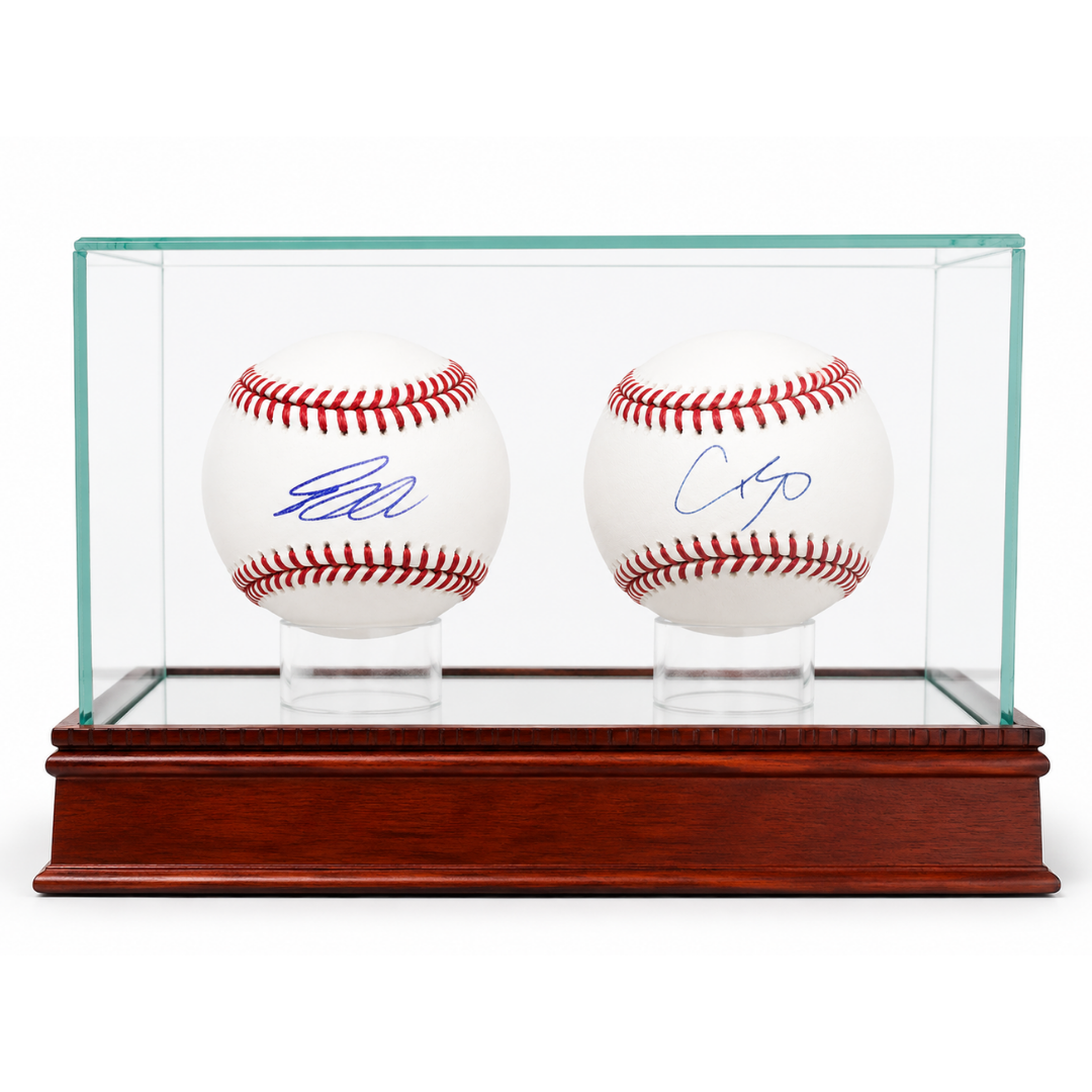 Pete Crow-Armstrong & Shohei Ohtani Autographed Baseballs with Mirrored Display Case