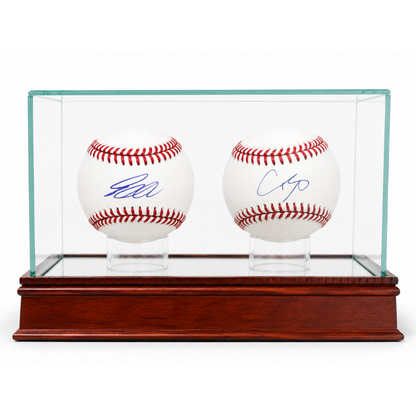 Pete Crow-Armstrong & Shohei Ohtani Autographed Baseballs with Mirrored Display Case