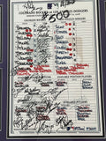 Clint Hurdle Framed Autographed 500th Victory as Rockies Manager Game Used Lineup Card - Player's Closet Project