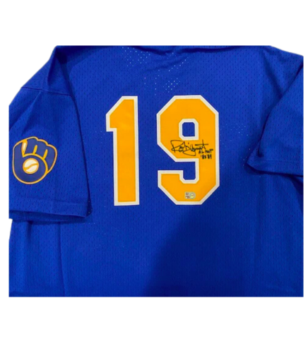 Robin Yount Autographed "82,89 AL MVP" Brewers Mitchell & Ness Batting Practice Jersey