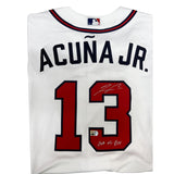 Ronald Acuna Jr. Autographed "2018 NL ROY" Braves White Replica Jersey