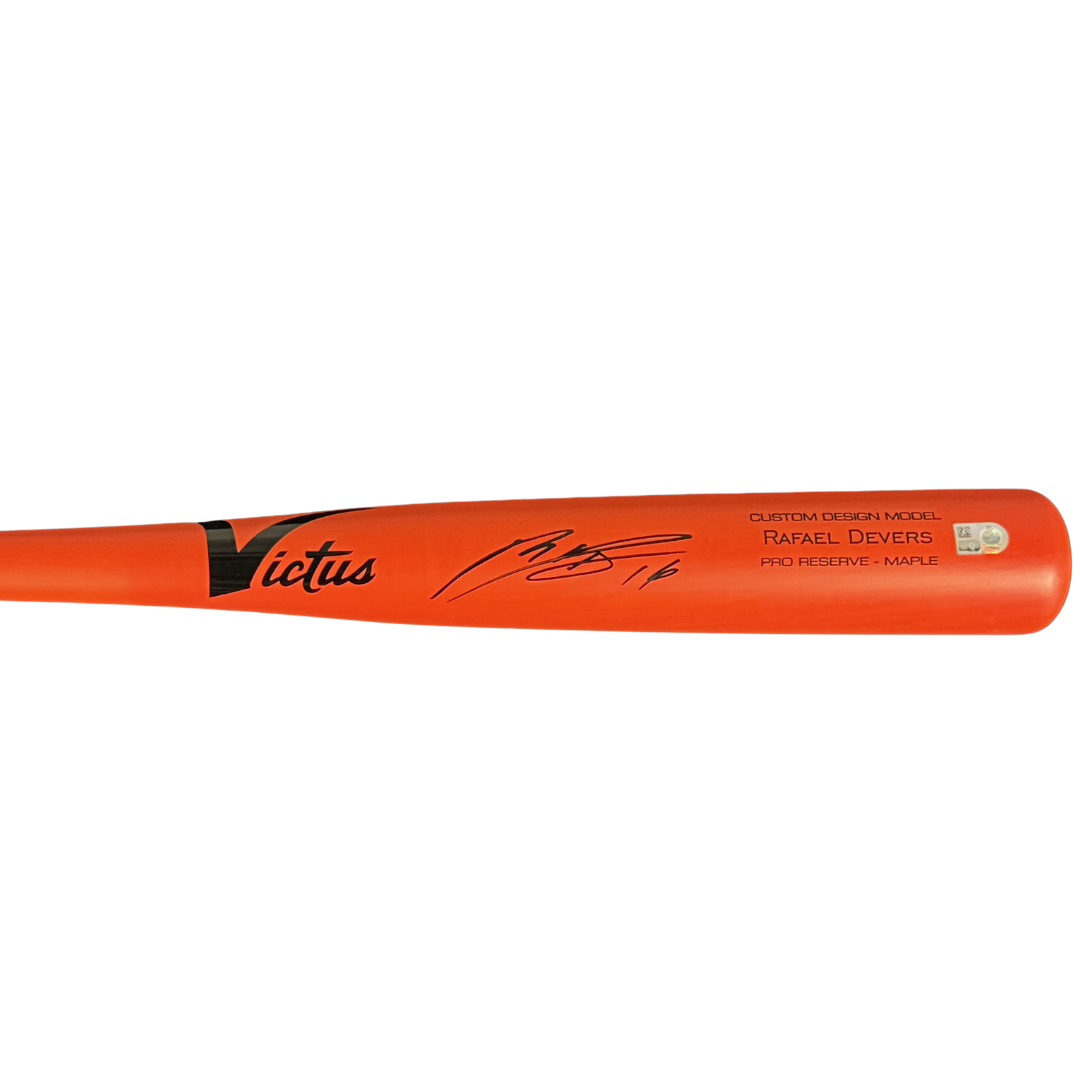 Rafael Devers Autographed Orange Game Model Bat