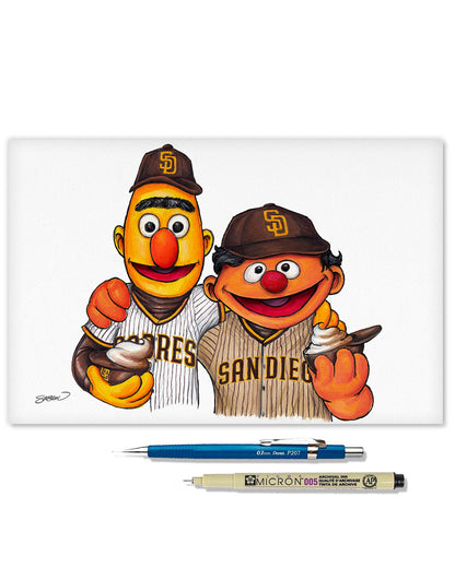 Bert and Ernie x MLB Padres Limited Edition Art Print
