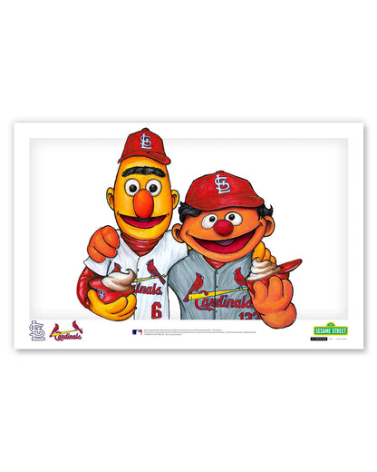 Bert and Ernie x MLB St. Louis Cardinals Art Print