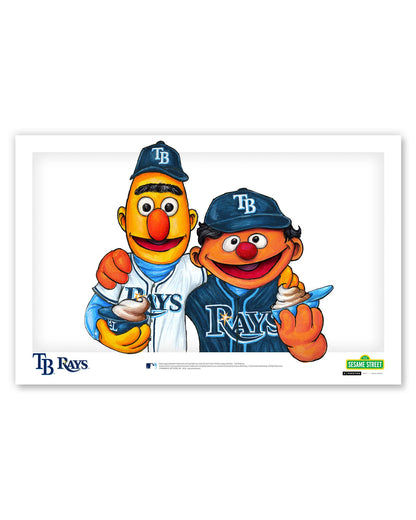 Bert and Ernie x MLB Rays Limited Edition Art Print