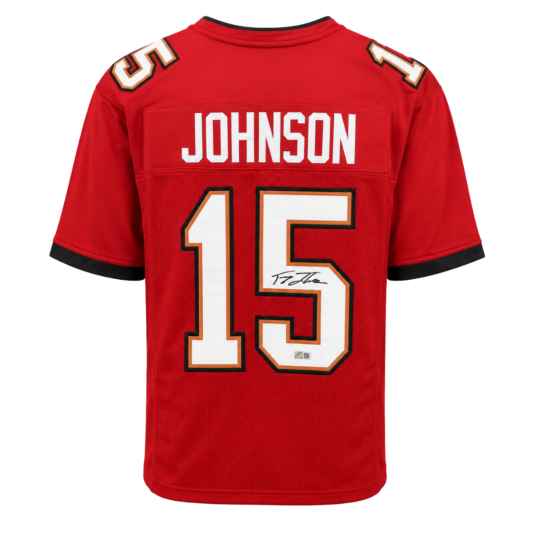 Tez Johnson Autographed Red Custom Jersey