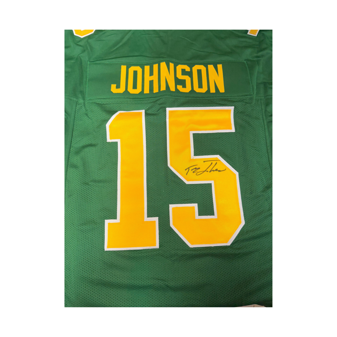 Tez Johnson Autographed Green Custom Jersey