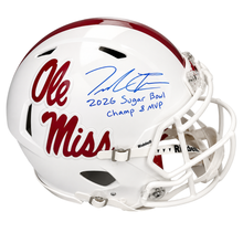 Trinidad Chambliss Autographed "2026 Sugar Bowl Champ & MVP" Ole Miss White Authentic Football Helmet