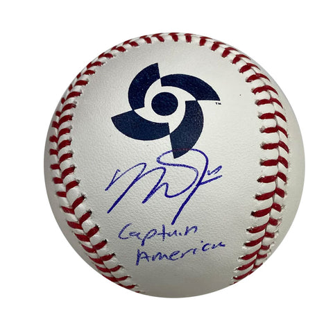 Mike Trout Autographed "Captain America" 2023 WBC Logo Baseball
