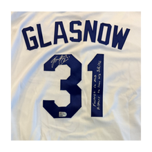 Tyler Glasnow Autographed "Fastest in MLB History to 1,000 K's 5/6/26" White Los Angeles Dodgers Authentic Jersey