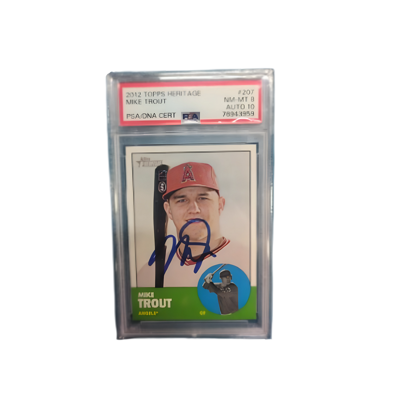 Mike Trout Autographed Topps Heritage Trading Card