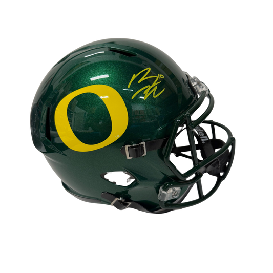 Bo Nix Autographed Oregon Ducks Green Replica Helmet