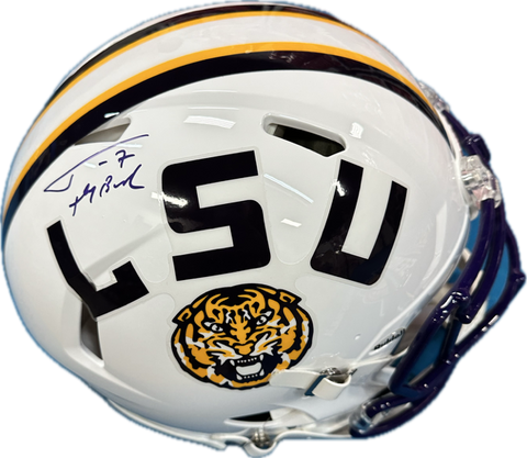 Tyrann Mathieu Autographed "Honey Badger" LSU Replica White Full Size Football Helmet