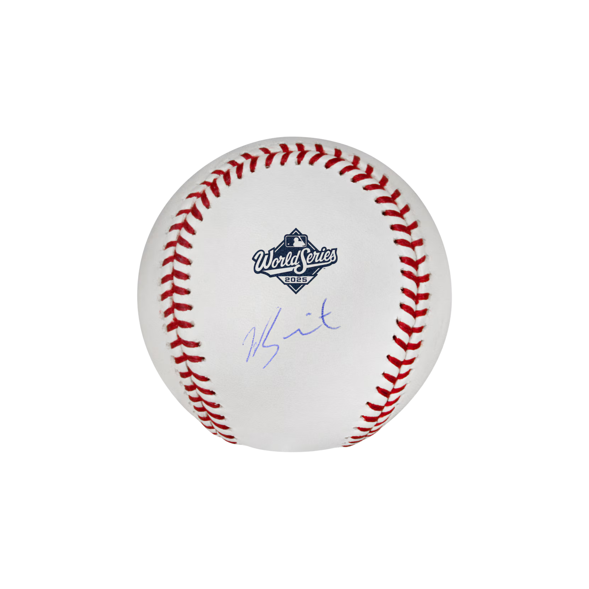 Will Smith Los Angeles Dodgers Autographed 2025 World Series Logo Baseball