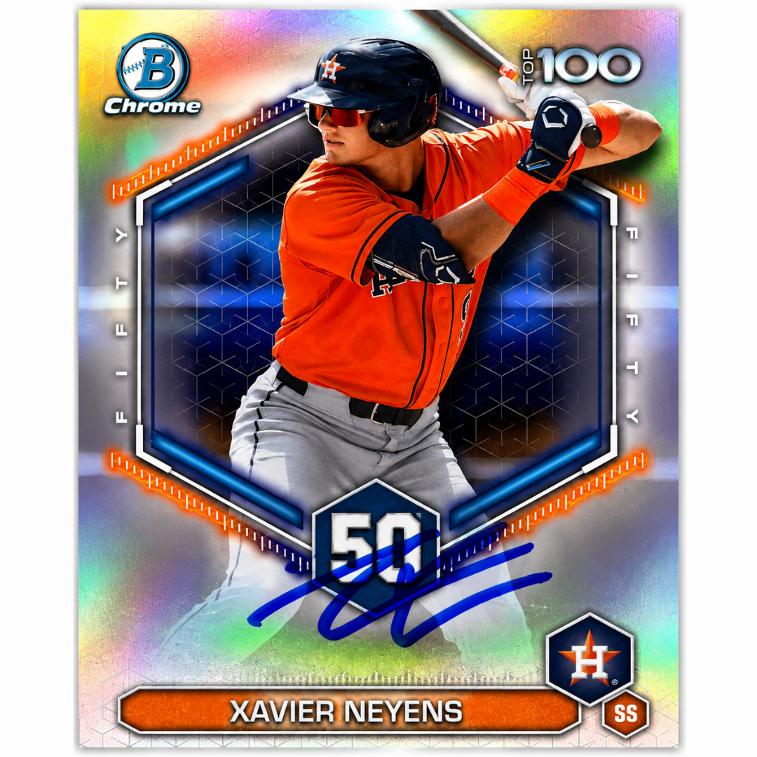 Xavier Neyens Autographed Bowman Top 100 Baseball Card