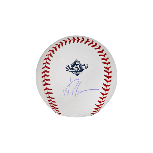 Yoshinobu Yamamoto Los Angeles Dodgers Autographed 2025 World Series Logo Baseball - (PRESALE)