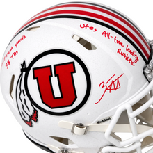 Zack Moss Autographed Utah Utes White Authentic Football Helmet – Multiple Inscriptions