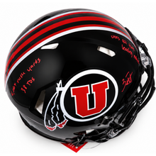 Zack Moss Autographed Utah Utes Black Authentic Helmet – Multiple Inscriptions
