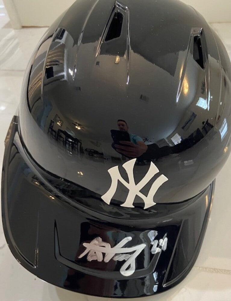 Alex Verdugo Autographed Yankees Helmet