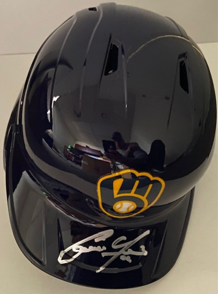 Christian Yelich Autographed Brewers Helmet (Newer Logo)