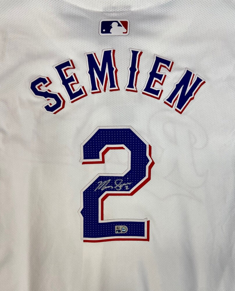 Marcus Semien Autographed Rangers Authentic White Jersey