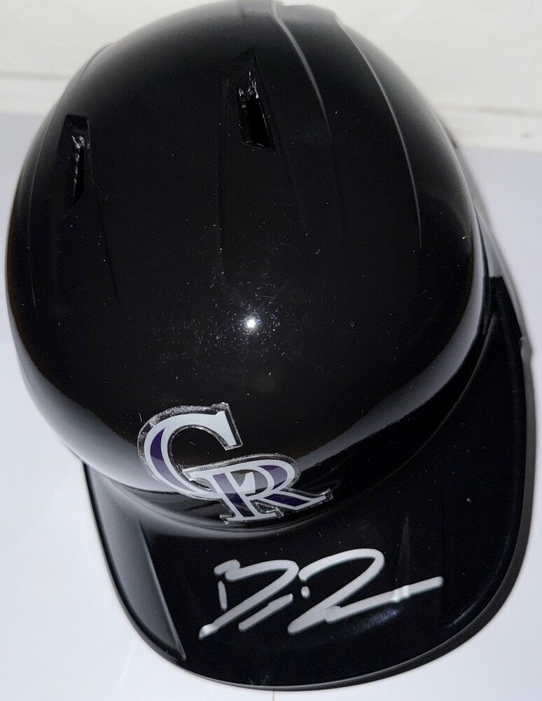 Brenton Doyle Autographed Rockies Helmet