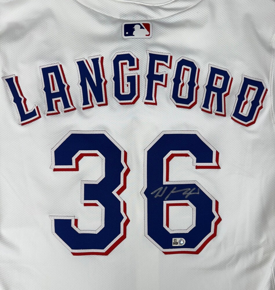 Wyatt Langford Autographed Rangers Authentic Jersey