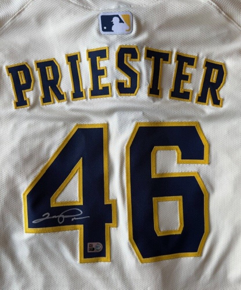 Quinn Priester Autographed Brewers Authentic Jersey