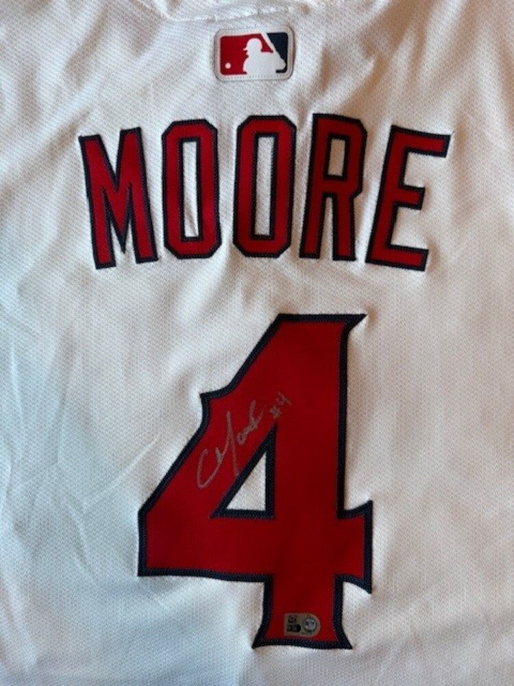 Christian Moore Autographed Angels Authentic Jersey