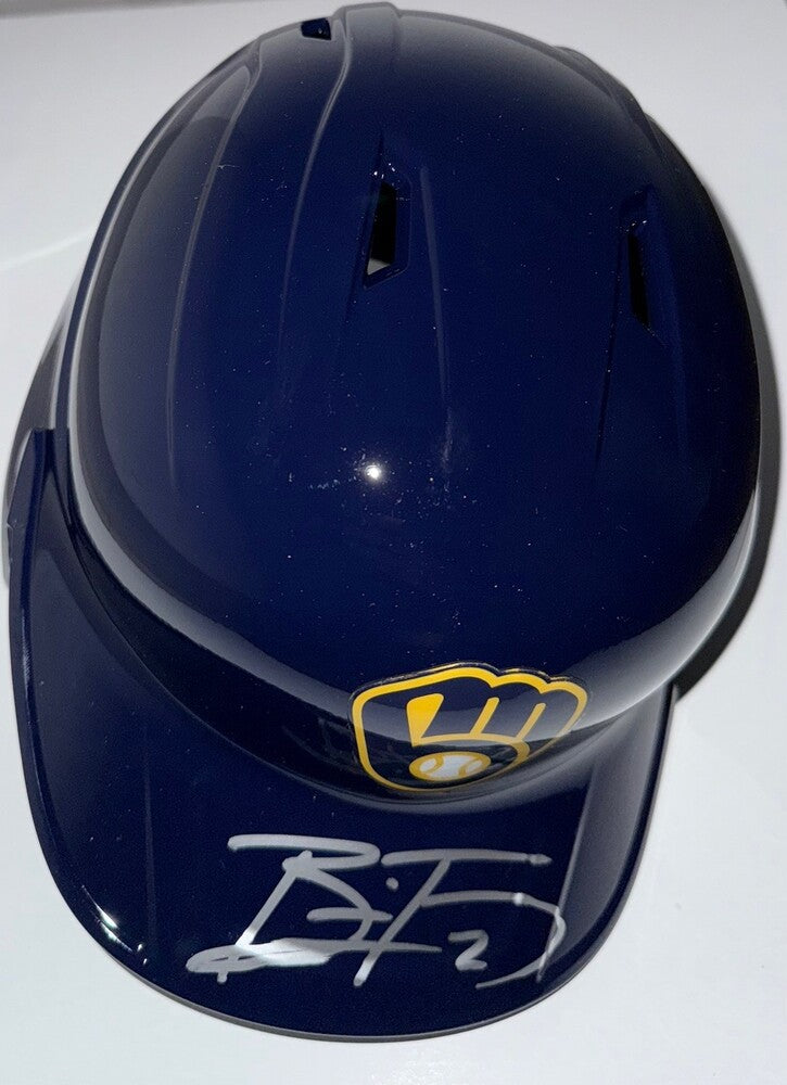 Brice Turang Autographed Brewers Batting Helmet