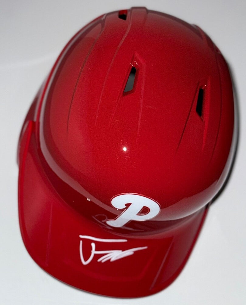 Justin Crawford Autographed Phillies Helmet