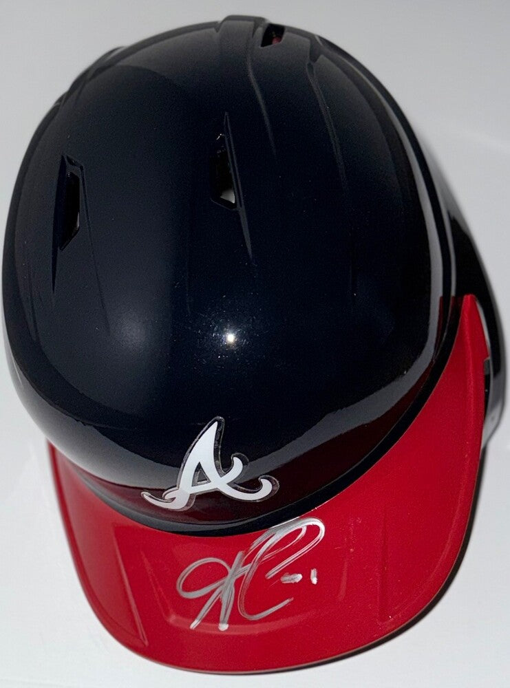 Ozzie Albies Autographed Braves Helmet