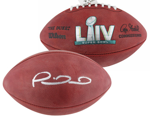 Patrick Mahomes Autographed Super Bowl LIV Logo Football - Beckett Authenticated