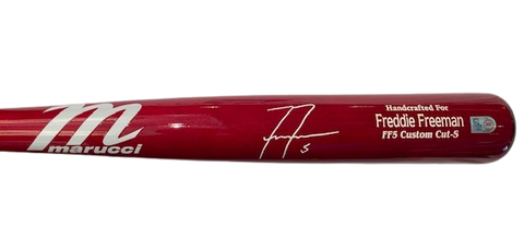 Freddie Freeman Autographed Red Game Model Bat