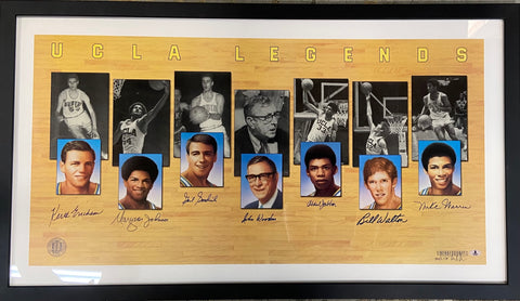 UCLA Bruins Legends Autographed Framed 22x40 - 7 Signatures Including Kareem, Wooden, & Bill Walton