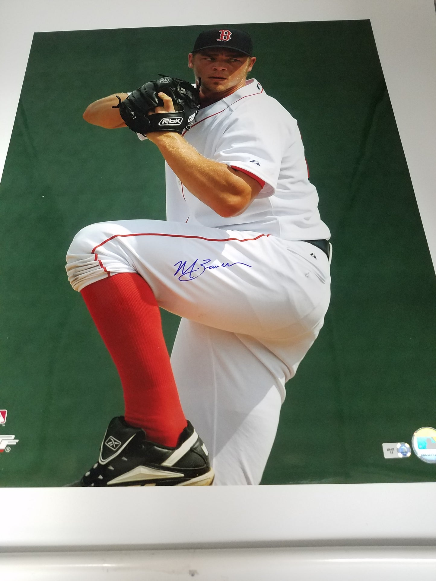 Michael Bowden Autographed 16x20 (Pitching)
