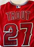 Mike Trout Autographed "14,16,19 AL MVP" Red Authentic Angels Jersey