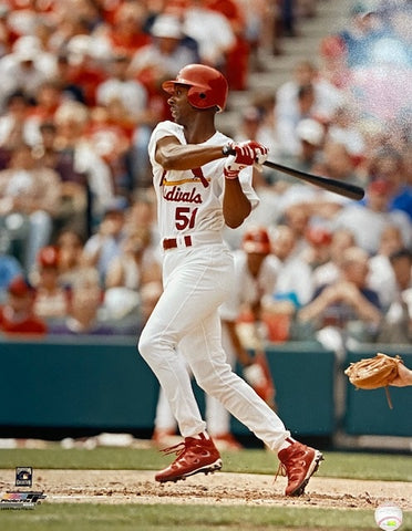 UNSIGNED Willie McGee Red and White 16X20 Photo