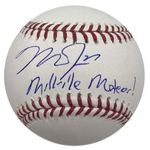 Official Rawlings MLB Baseball signed by Mike Trout with Millvillle Meteor Inscription