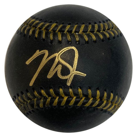Black and Gold Rawlings MLB Baseball signed by Mike Trout