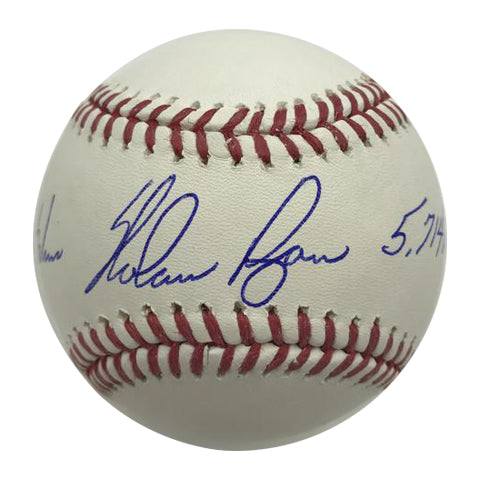 Nolan Ryan Autographed Rawlings Official Major League Baseball with "324 Wins" and "5,714 K's" Inscriptions