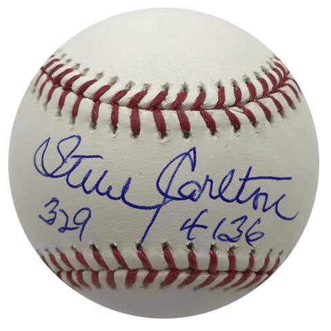 Steve Carlton "329/4136" Autographed Baseball
