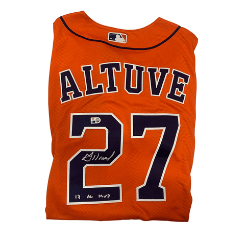 Jose Altuve Autographed 17 AL MVP Authentic Orange Jersey