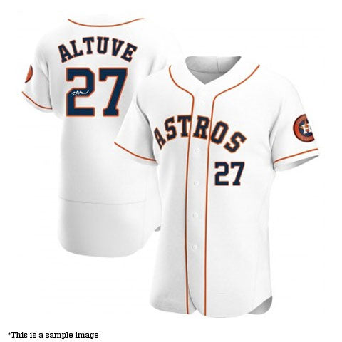 MLAM Jose Altuve Autographed White Authentic Astros Jersey