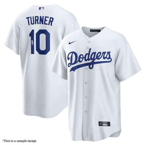 Justin Turner Autographed White Replica Dodgers Jersey